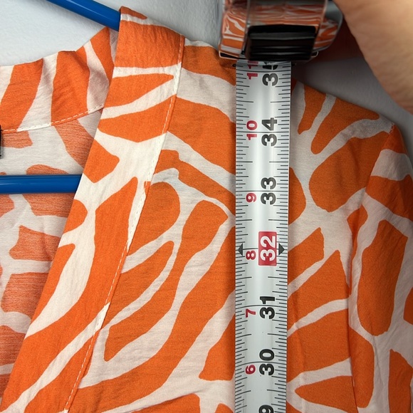 Rachel Zoe orange & white NWT faux wrap lightweight dress size small - Picture 11 of 13